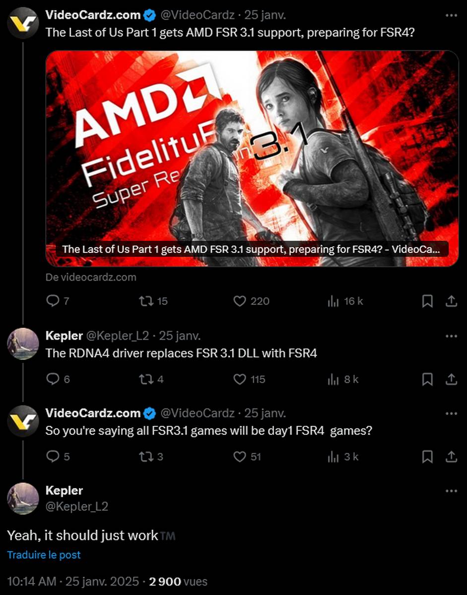 AMD FSR 4 leak.