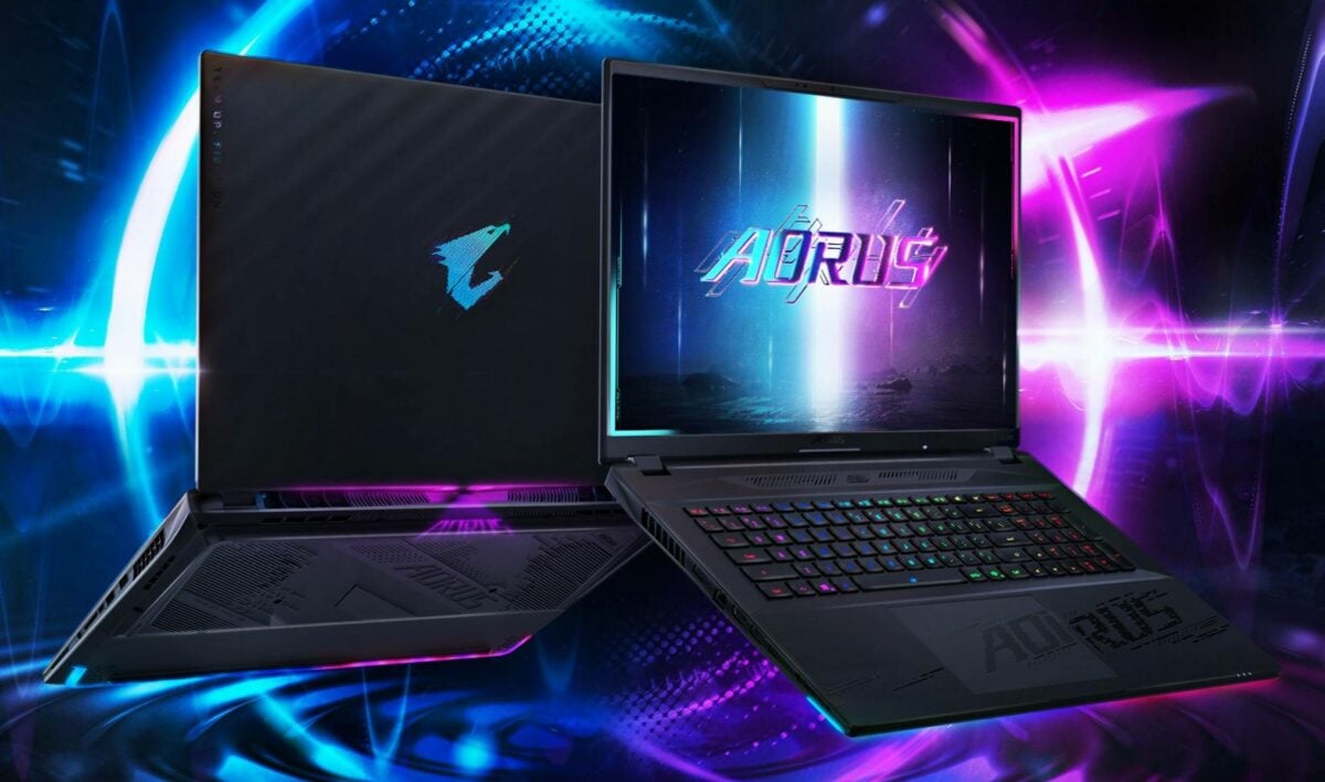 Gigabyte Aorus Master 18 AM8H laptop with Nvidia RTX 50 Series GPU.