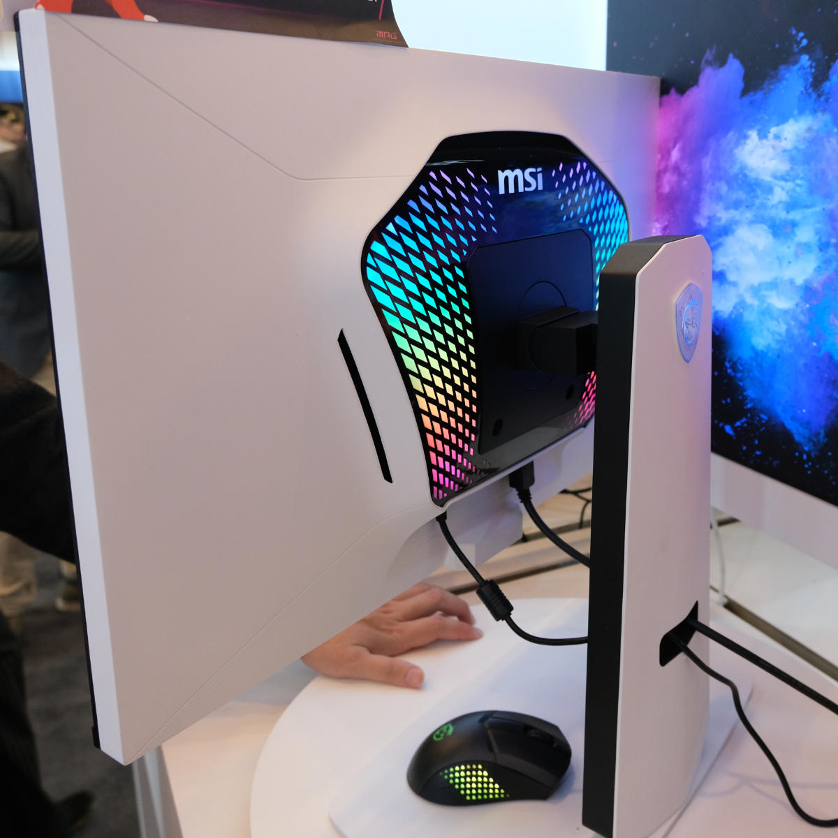 MSI MAG 272URDF dual mode Mini LED gaming monitor rear RGB lighting.