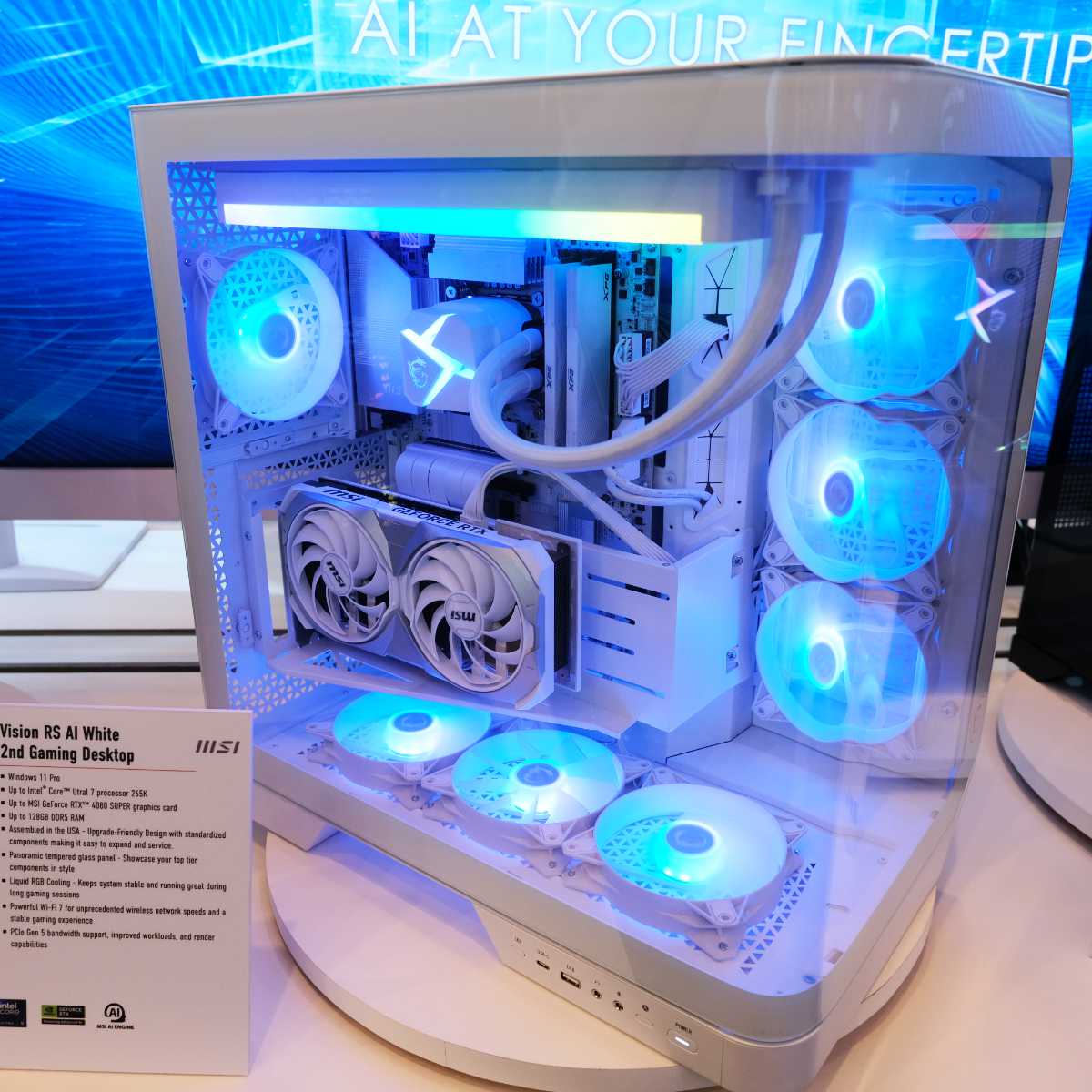 MSI Vision RS AI PC in white.