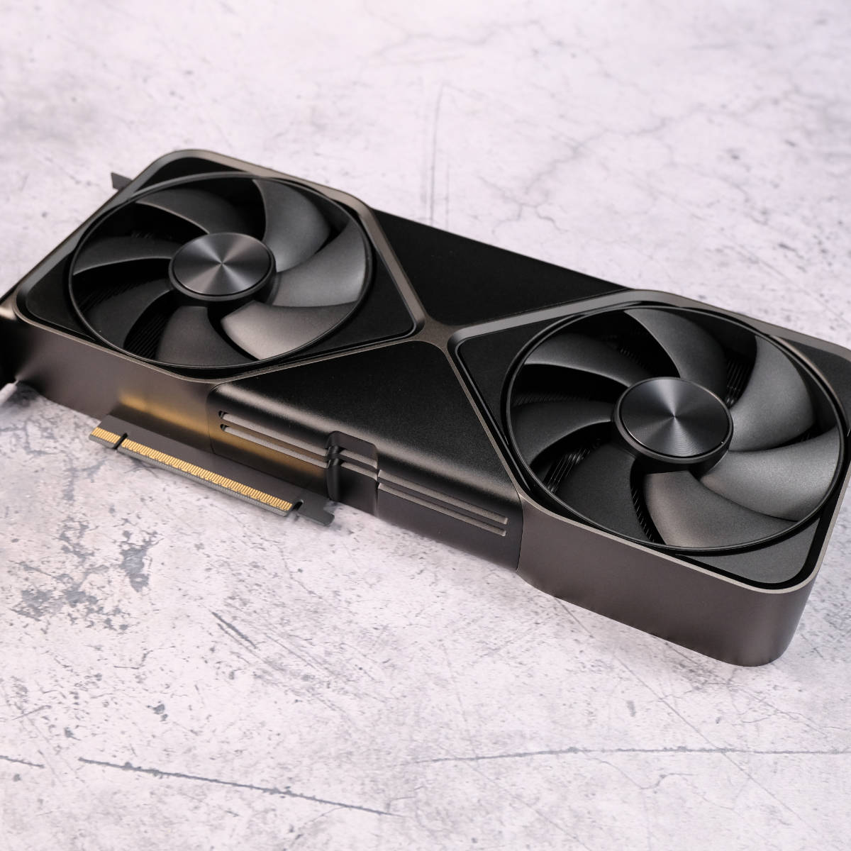 Nvidia GeForce RTX 5080 Founders Edition lying flat.