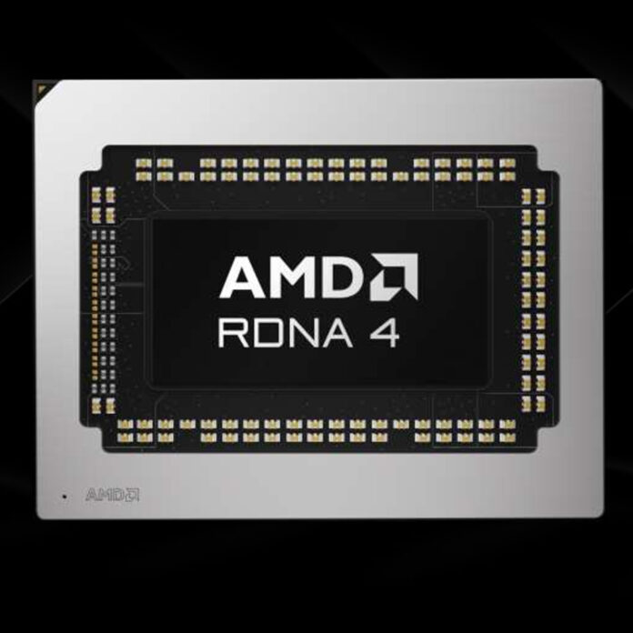 Render of AMD RDNA 4 GPU die.