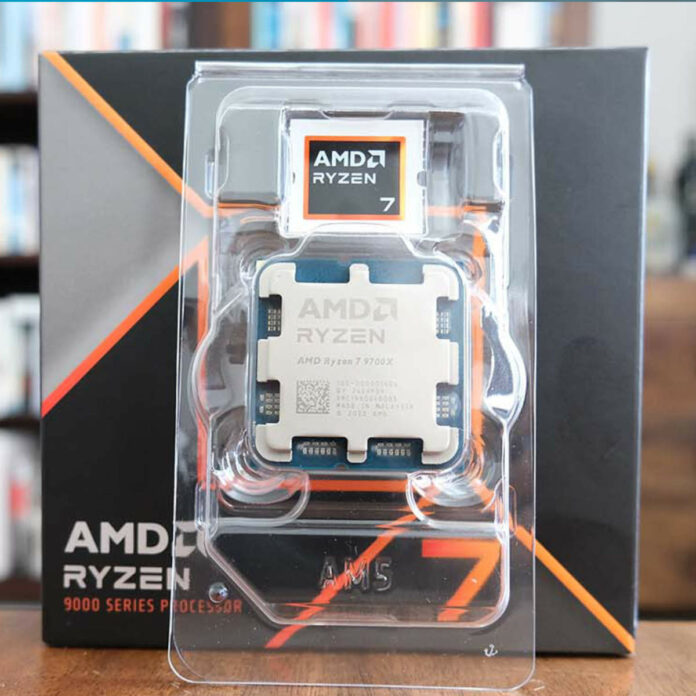 A picture of the Ryzen 7 9700X in its protective casing.