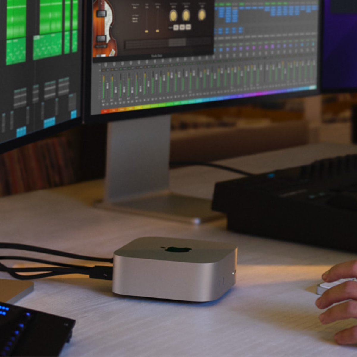 Apple Mac Mini M4 model on a desk.