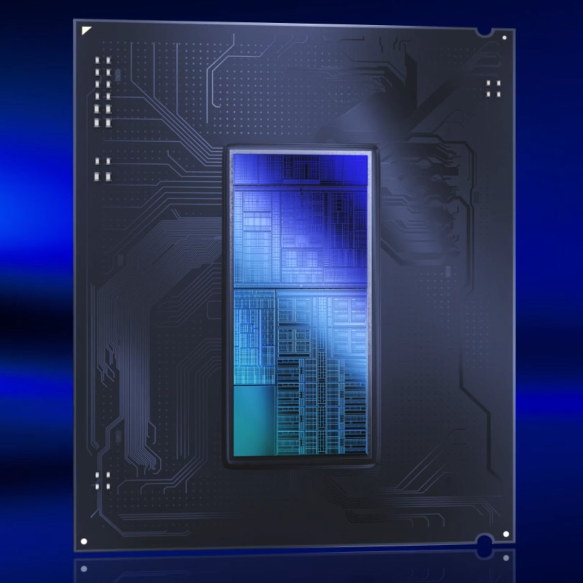 Render of an Intel Core Ultra 200 Series processor.