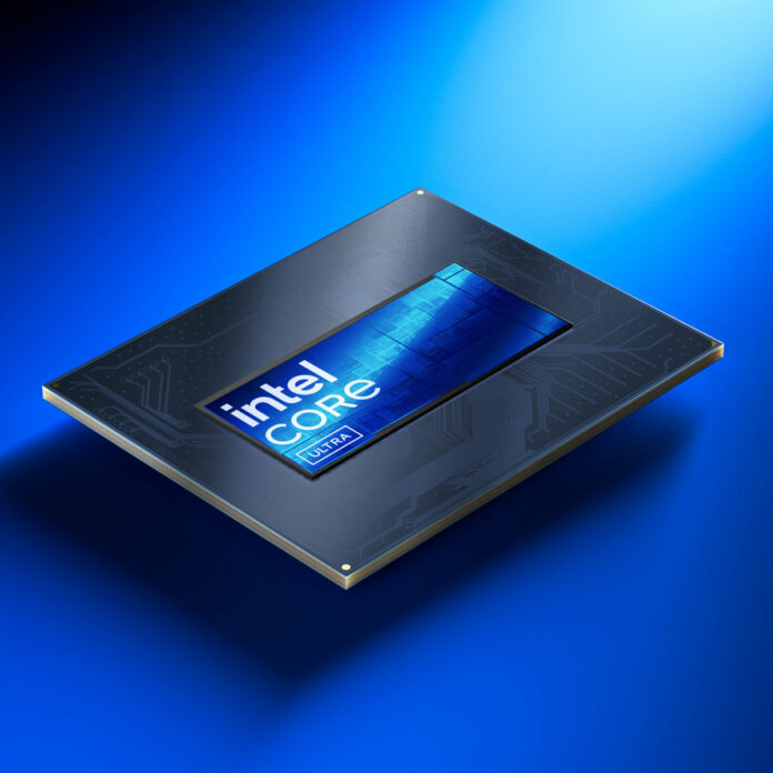 Render of an Intel Core Ultra 200HX processor.