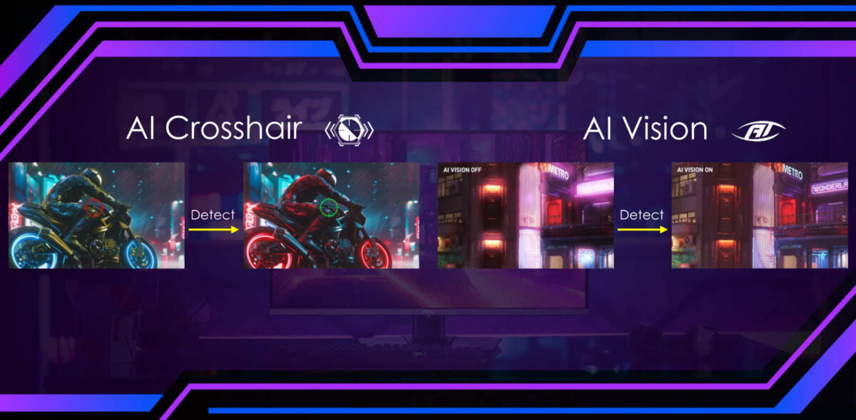 MSI AI Crosshair and Vision representations.