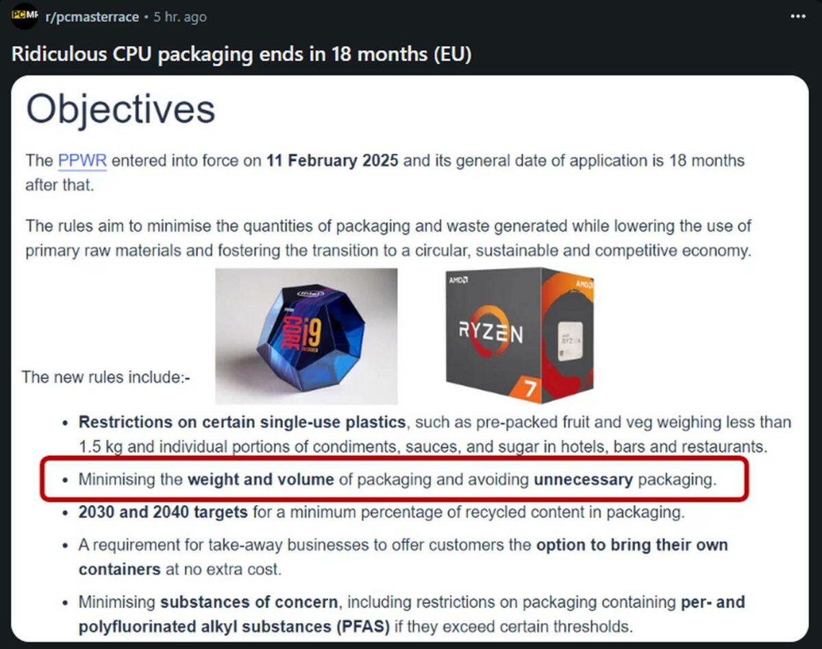 EU packaging objectives.