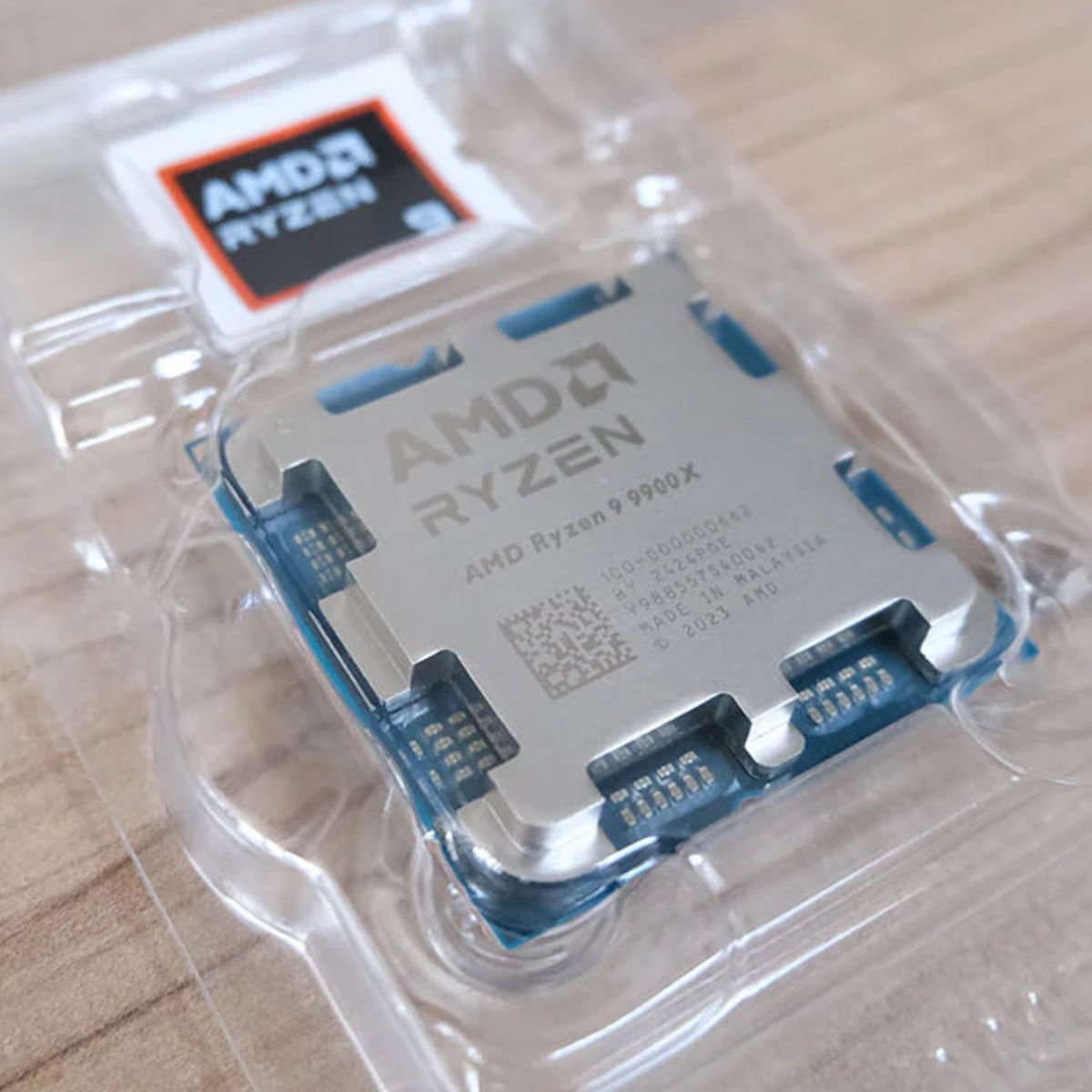 AMD Ryzen 9 9900X CPU in its packaging.