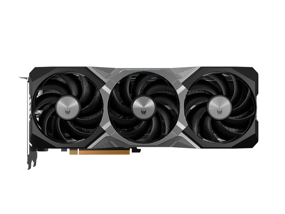 Front view of Acer Radeon RX 9070 Series graphics card.