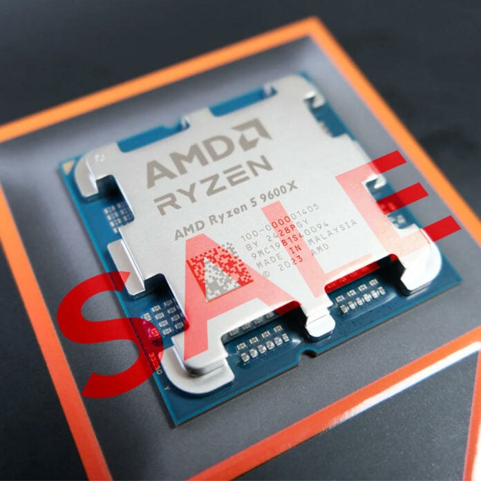 AMD Ryzen 5 9600X on top of its box with the word 