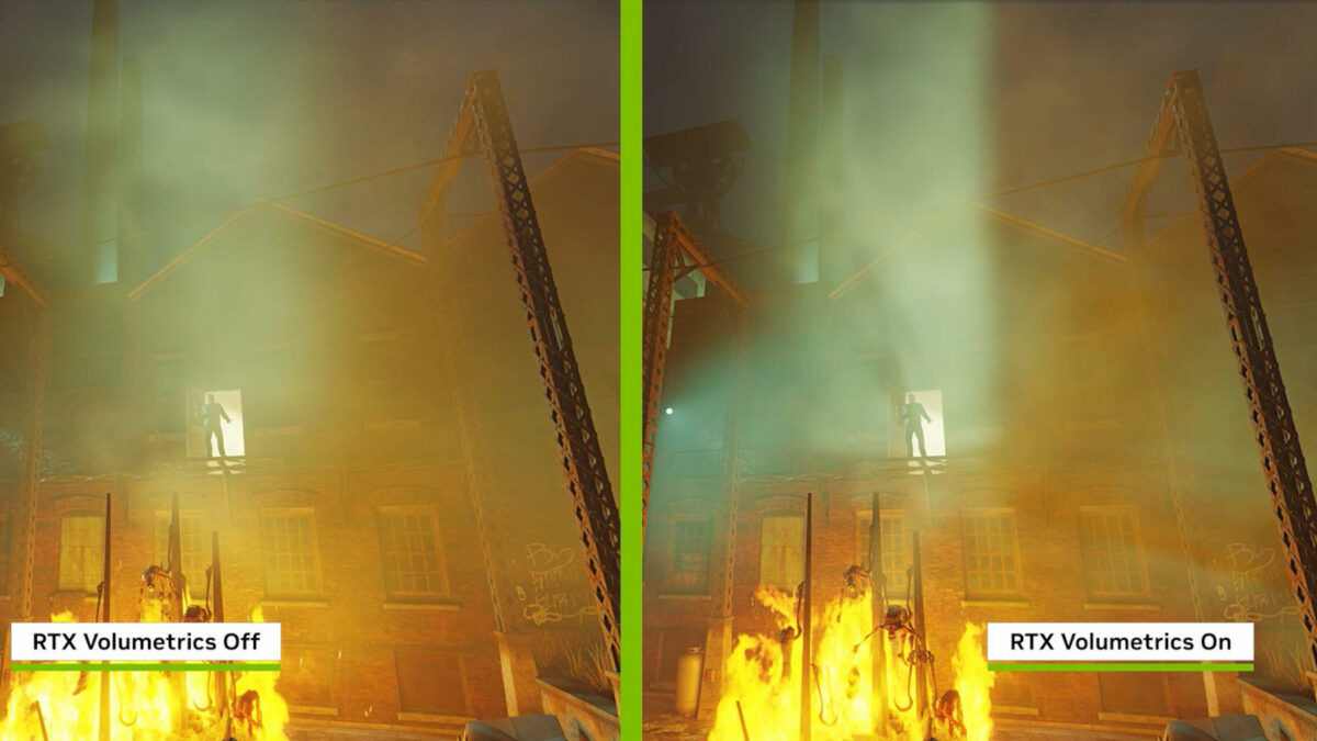 RTX Volumetrics Off (left) vs. RTX Volumetrics On (right).